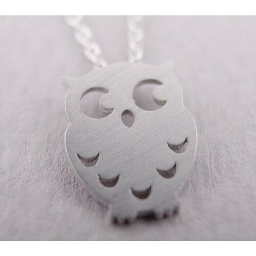 Fashion jewelry gold silver plated cute owl necklace for women