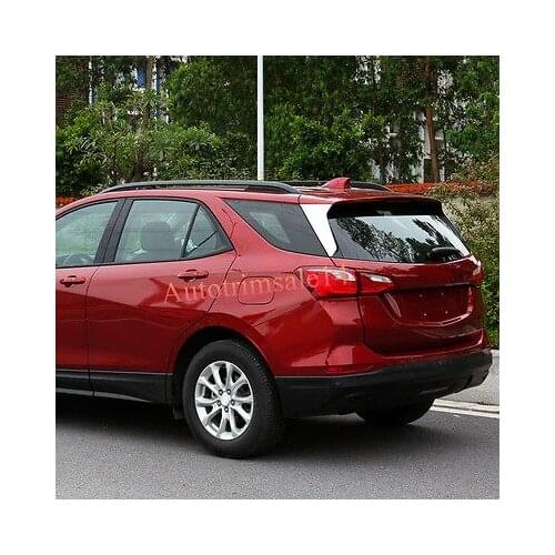 2PCS ABS Outer Rear Window Door Side Pillar Mouldings For Chevrolet Equinox 2018