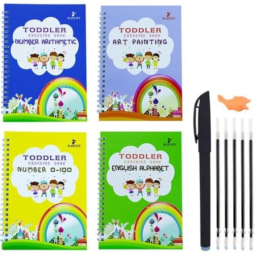 Magic Practice Copybook English Handwriting Copybook Set For Kids Handwriting Notebook Free Cleaning Children Magic Writing Book