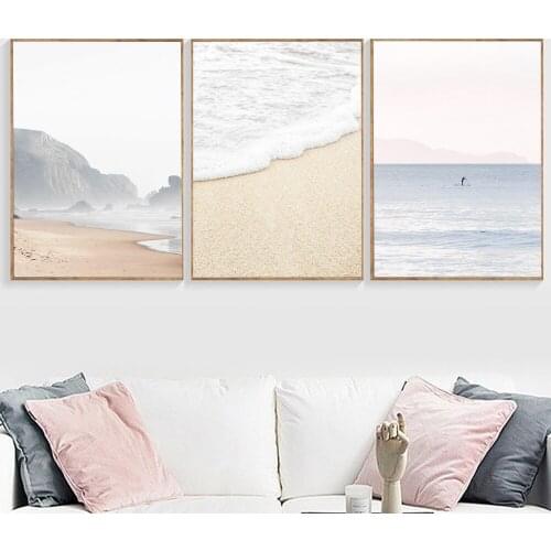 Mountain Home Beach Sea Surf Feelings Quote Wall Art Canvas Painting Nordic Posters And Prints Wall Pictures For Living Room