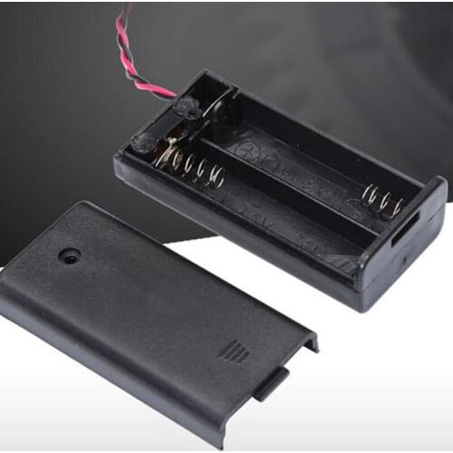 New Power Bank Cases 2X Battery Holder Storage Box Case 2 Slot Batteries Container With Wire Lead Battery Holder