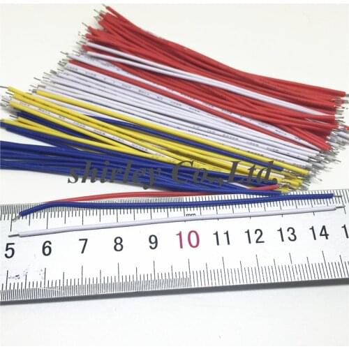 Free shipping 100pcs solder wire electronic insulated Double Tinned Plate color wire 1007 24AWG 10CM cable jump wire for arduino