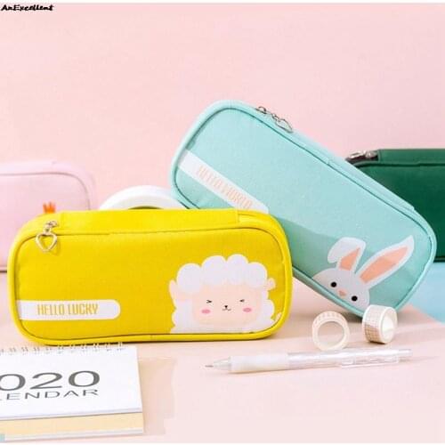 Gifts For Student School Stationery Cartoon Animal Simple Pencil Case Bag Cute Pencil Cases For Children Pen Case Kawaii Pen Bag