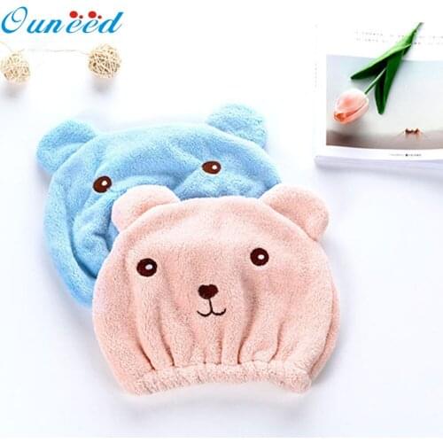 Ouneed Towel Turban women cute Textile microfiber Towels cap hair hat wrapped girls bath towels Absorbent Soft Quick Drying 2020