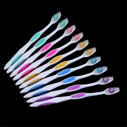 10Pcs/Pack Toothbrush Black Double Ultra Soft Toothbrushes Professional Dental Nano-antibacterial Tooth Brush For Adults