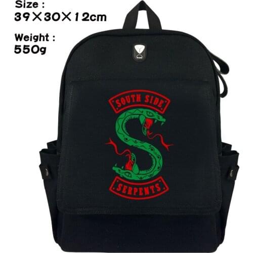 Riverdale Snake Logo Cosplay Backpack School Shoulder Bag Teenager Unisex Satchel Laptop Travel Rucksack Knapsack