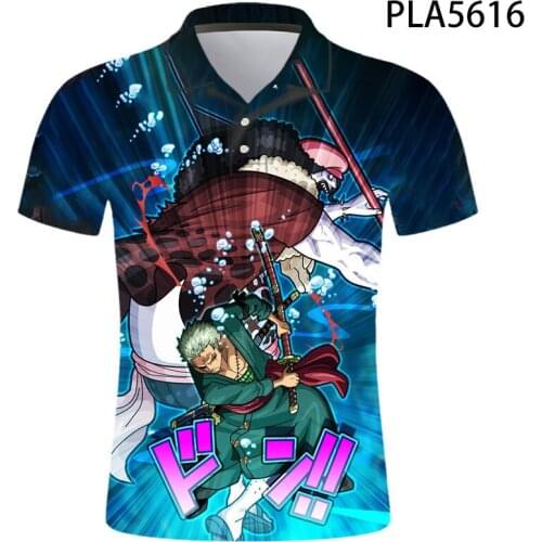 Summer 3D Printed Polo Shirt Men Cool Comics One Piece Streetwear Fashion Camisas Harajuku Short Sleeve Casual Hombres Ropa