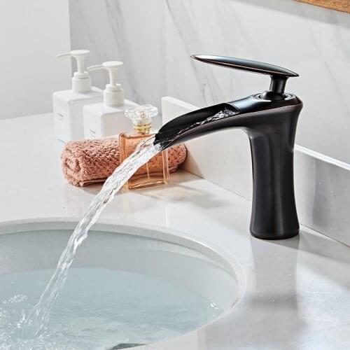Bathroom Basin Faucet Multicolor Brass Specail Sink Mixer Tap Hot And Cold Waterfall Basin Faucet