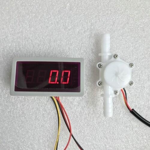 US308MT +USN-HS10PA 10mm OD 0.3-10L/min flow sensor Flow Meter Totalizer Flow Rate Display with one output relay 12V 0.5A Max