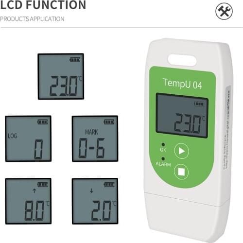 USB Temperature Data Logger Reusable Temperature Recorder TempU04 PDF Report Temperature Record Instrument 40%off