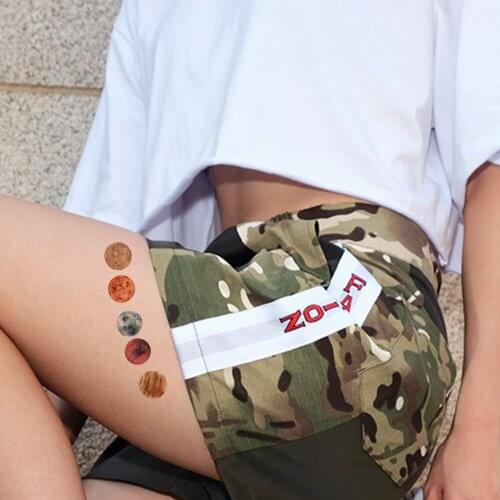 Waterproof Flash Tattoo Women Body Arm Small Moon Temporary Tattoo Stickers Children Neck Stars Fake Tatoos Cartoon Xmas Gifts