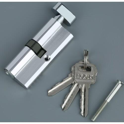 High Quality 70mm Aluminum Door Cylinder Lock Home Security Anti-Snap Anti-Drill Door Lock with 3 Keys Silver Tone Set Tools