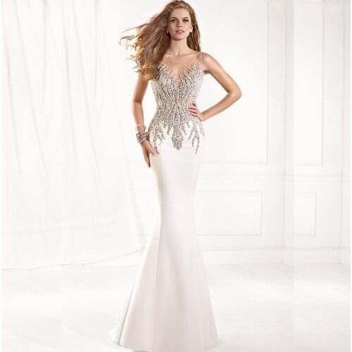 Robes Sexy Mermaid Long Beading Floor Length Sleeveless Backless Evening Gown Vestido De Festa Longo Bespoke Occasion Dresses