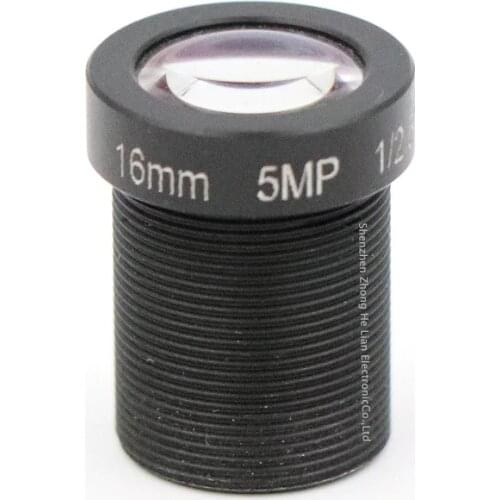 16mm Lens 5.0 MegaPixel Wide-angle 20 Degree MTV M12 x 0.5 Mount Infrared Night Vision Lens For CCTV Security Camera