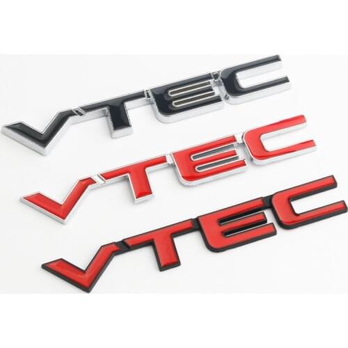 2 Pcs 3D Metal VTEC Car Stickers Emblem Side Badge Decal for Honda CIVIC CRV CITY cb400 VTEC vfr800 cb750 crf250X Car styling