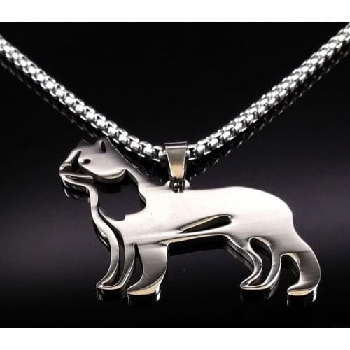 2021 Cat Stainless Steel Necklaces Pendants for Women Accessories Silver Color Necklaces Jewelry colgante gato N18066