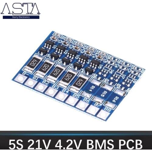 5S 21V 4.2V Balance Function Protection Board 68mA 5S Li-ion Lipo Battery Lithium 18650 Batteries Balanced Module BMS PCB