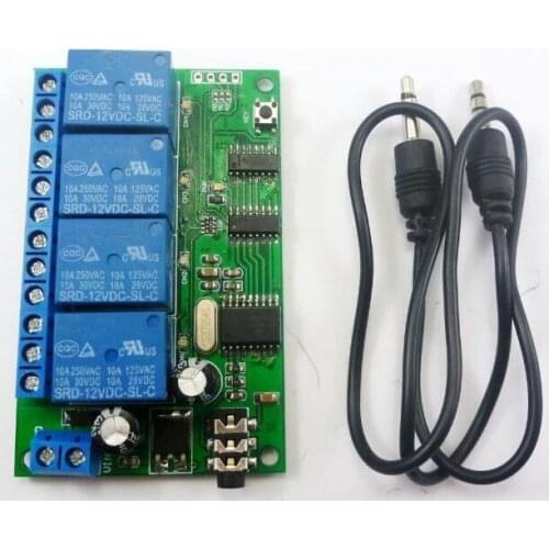 AD22B04 New 4 Channel DTMF Audio Decoder Relay Control Commands Can Modify Remote Module