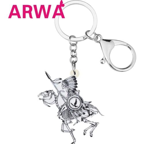 ARWA Acrylic Halloween Horse Skull Skeleton Knight Keychains Key Ring Jewelry Gift For Women Girls Kids Purse Novelty Decoration
