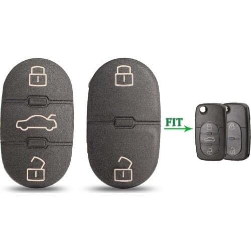Bilchave 2/3 Buttons Car Key Pad Replacement Remote Key Cover Case Rubber Pad Fob For Audi A3 A4 A5 A6 A8 Q5 Q7 TT