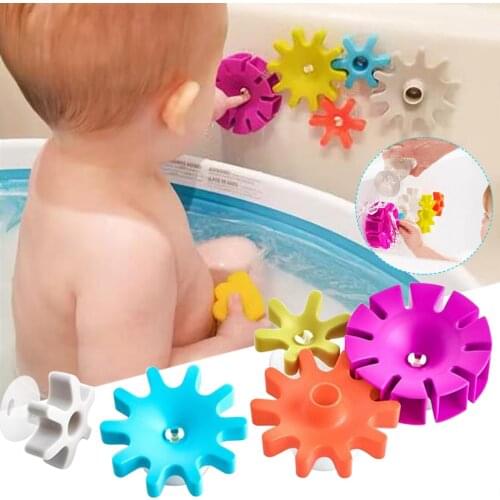 Baby Swimming Water Toys Water Gear Bathing Toy Set, Spinning Water Wheel Table Sucker Toy Bathroom Toys For Kids