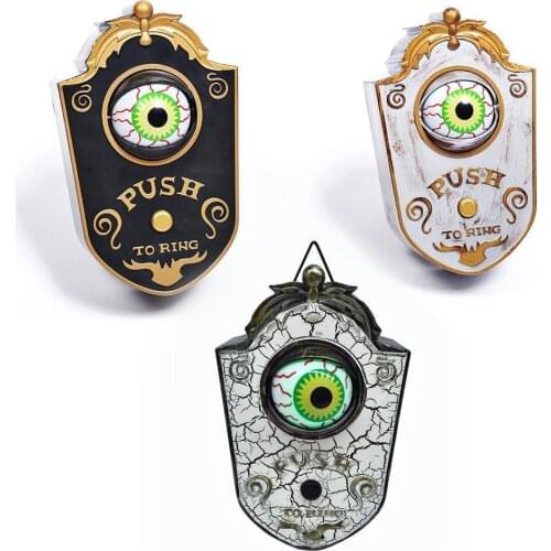 Halloween Scene Layout Spoof Halloween One-eyed Doorbell Doorbell and Black White Holiday Props Decoration Ornaments Decora M5J1