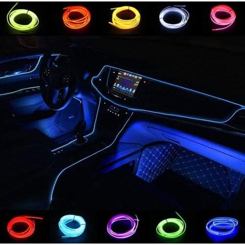 EL Neon Wire Light Strip Novelty Light Neon LED Lamp Flexible Rope Tube LED String Light Car Decoration With 6mm Sewing