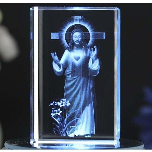 Crystal Jesus Interior Carving Christian Gifts Holy Family Office Creative Ornament Crystal Art Catholicism Artwork Customized