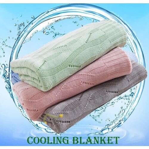 Summer Cooling Bamboo Knitted Blanket Throw Pink Green Grey Office Air Conditioner Nap Quilt Bed Cool Bedspread Blankets