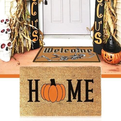 Creative Halloween Letter Doormat Multi-purpose Absorbent Pad Non-Slip Blanket for Kitchen Bedroom Bathroom HY99