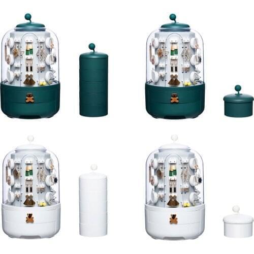 Jewellery Organizer Rotating Box With 39 Hooks Luxury Jewelry Earring Necklace Display Stand Jewelry Storage Box