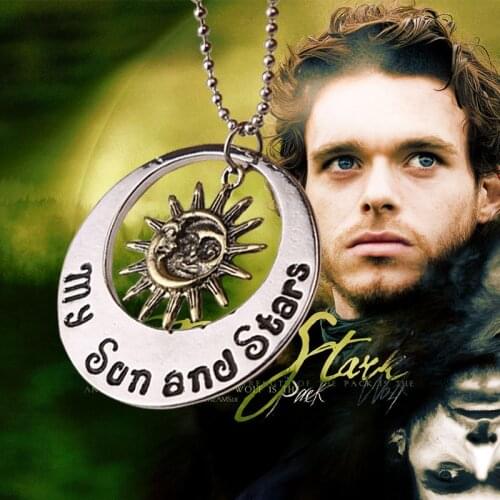 "Moon of My Life" & "My Sun and Stars" love Necklace, Moon and Sun Style Pendant Necklace