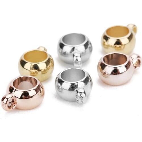 8mm / 10mm Plated Metal Colors Plastic Loose Spacer Bail Beads Connectors for Jewelry Making