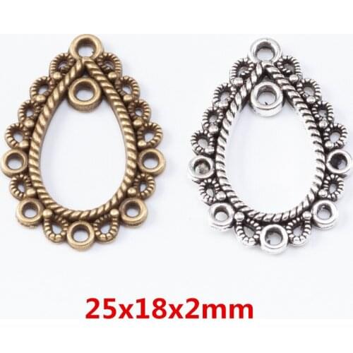 50 pieces of retro metal zinc alloy Multi-hanging connector pendant for DIY handmade jewelry necklace making 6970