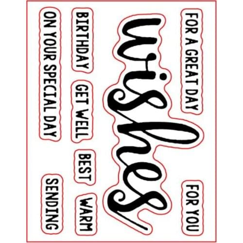 Wishes Sentiments Transparent Clear Silicone Stamps For DIY Scrapbooking Cards Making Craft Supplies New 2019