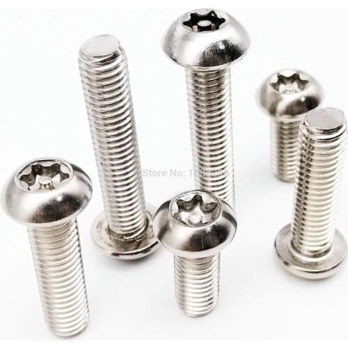10/50pcs M3 M4 M5 M6 M8 A2-70 304 stainless steel Six Lobe Torx Button Pan Round Head with Pin Tamper Proof Security Screw Bolt