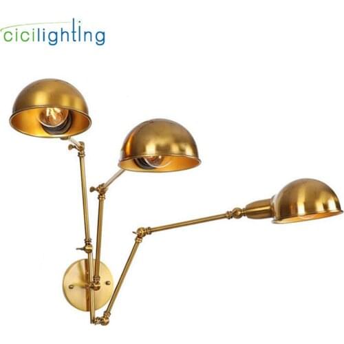 Modern Gold Plated Wall Lamp Iron Adjustable Angle Wall Sconces for Home/Bathroom/Bedroom/Living Room Decor led Wall Light Luz