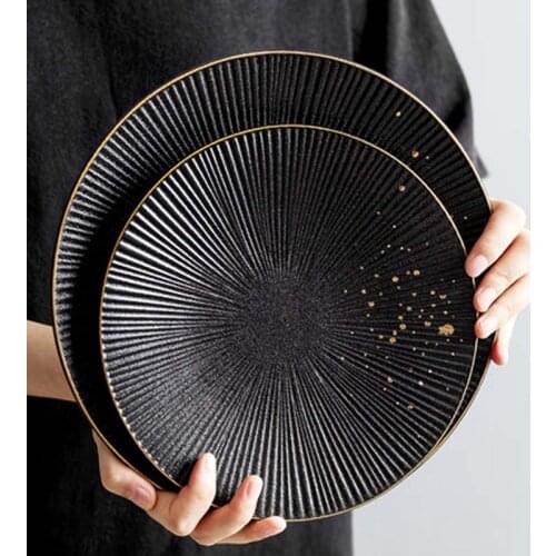 Steak Plate Western Food Plate Home Breakfast Plate Creative Flat Plate High-end Exquisite Net Red European Pasta Plate