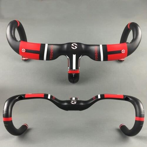 UD Matte NEW TOSEEK Full Carbon Fiber Integrated Road Bicycle Handlebar Bike Handlebar 31.8 x 400/420/440mm