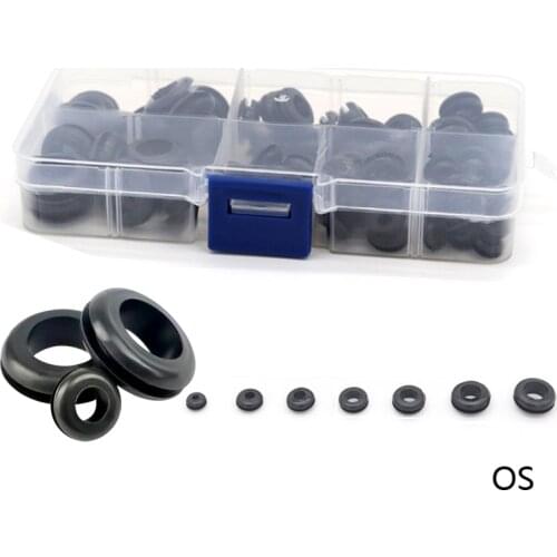 88pcs O Ring Rubber Grommet Seal Assortment Set Electrical Wire Protect ket Hydraulic Water Tight Black With Box Cable Plug Hose