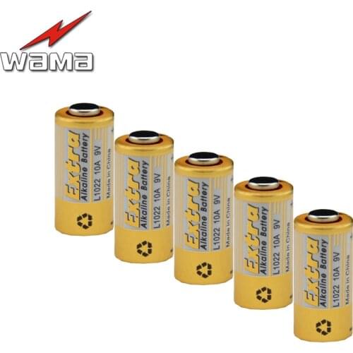 Wama 5PCS 10A 9V Dry Pamary Alkaline Battery L1022 A23L For Key Remote Control, Doorbell
