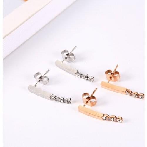 OUFEI Stainless Steel Jewelry Woman Stud Earrings for women Fashion Jewelry Accessories Rose Gold Earrings Wholesale lots bulk