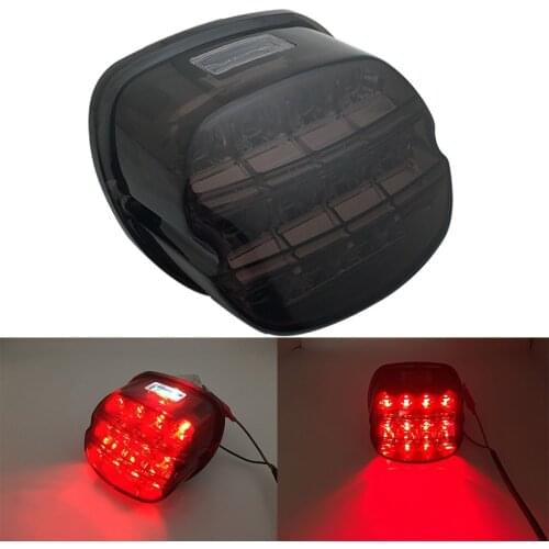 Motorcycle LED Tail Light Smoke/Red Lens Brake License Plate Lamp Rear Stop 12v For H-arley Dyna Road King Softail Touring