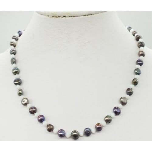 NO --716# 6MM Pearl Necklace 17"