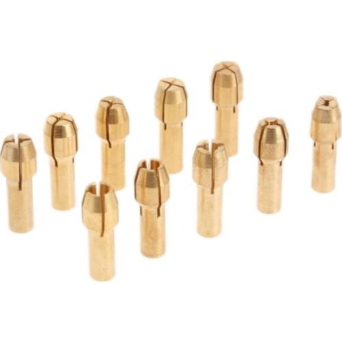 10Pcs 0.5mm-3.2mm Brass Drill Chuck Collets Bits For Dremel Rotary Tool 4.3mm Shank