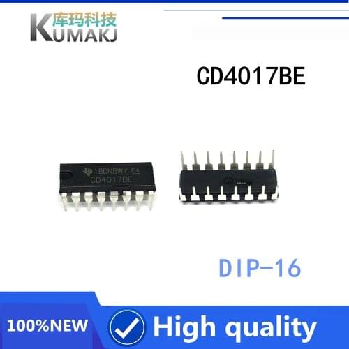 10PCS/LOT NEW CD4017BE DIP-16 CD4017 4017 Chip Counter Divider Decimal