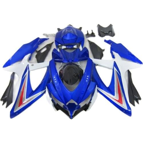 100% Fit Fairing kit for SUZUKI GSXR 600 750 2008 2009 2010 Blue White Black Injection Fairings GSXR600 GSXR750 08 09 10 PL406