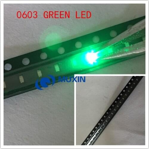 100pcs SMD 0603 LED Diode Light-emitting-diodes Emerald Green Esmeralda Verde 0603 SMD LED Diodo Bright Chips Diodi Pack 525nm