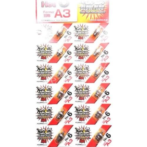 12Pcs Original Glow Plug OS O.S. Former A3 No.6 #6 Standard Glow Plug Spark Hot For RC Car Truck Nitro Engine Remote Control Car