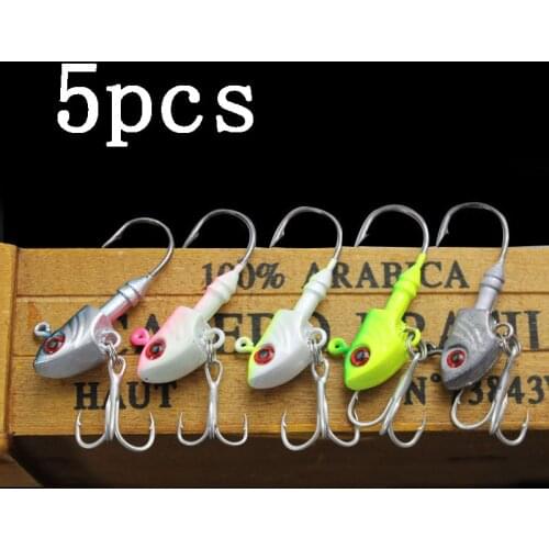 5pcs/lot Jig Head Hooks 3.5g/5g/7g/10g/14g/20g Carp Pesca Lure Deep Water Bullet Texas Fishing Peche Treble Assist Hook Fish